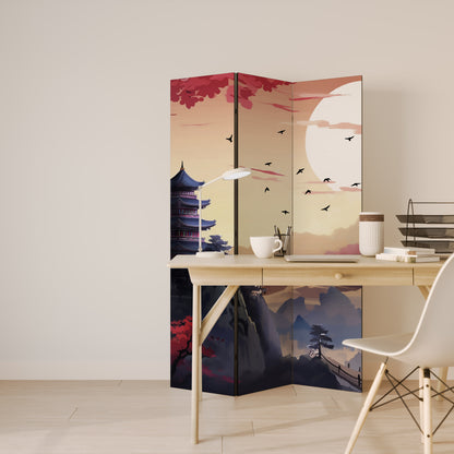 Divisorio decorativo per ambienti a 3 pannelli JAPANESE AURA