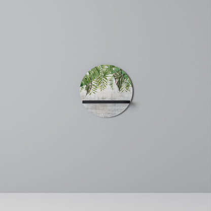 URBAN TROPICS Round Art Shelf In Black Finish