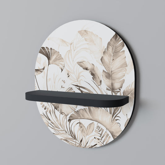 WILD TENDERNESS Oval Art Shelf In Black Finish