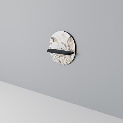 WILD TENDERNESS Oval Art Shelf In Black Finish