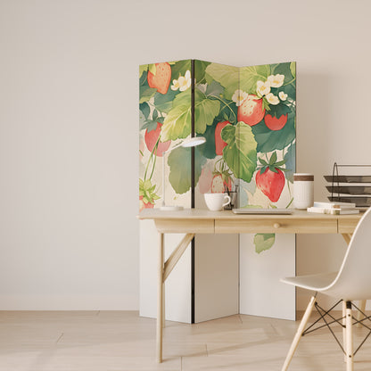 STRAWBERRY DREAMSCAPE - Divisorio decorativo per ambienti a 3 pannelli