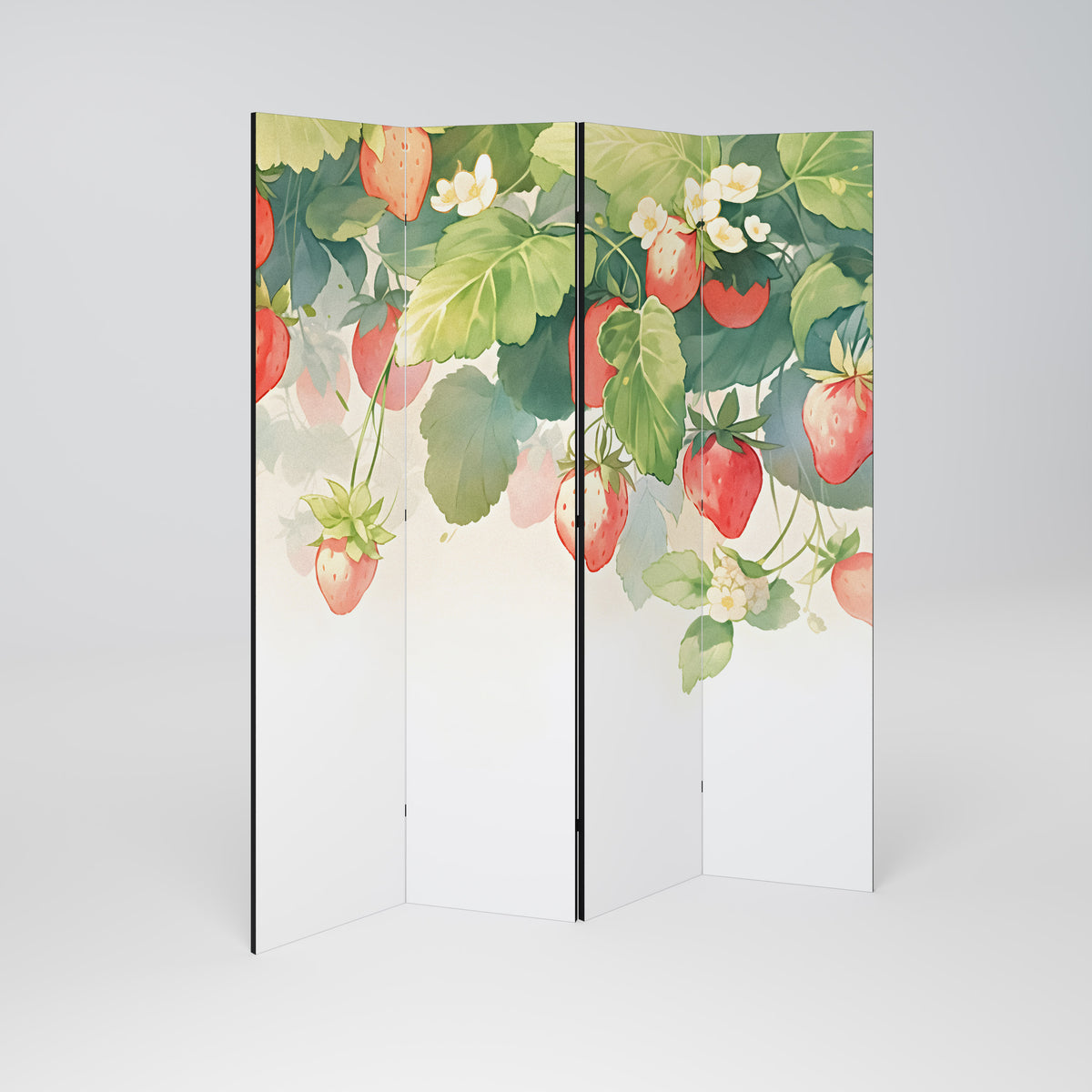STRAWBERRY DREAMSCAPE Decorative 4-Panel Room Divider