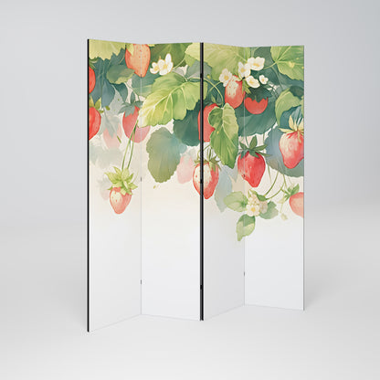 STRAWBERRY DREAMSCAPE Divisorio decorativo per ambienti a 4 pannelli
