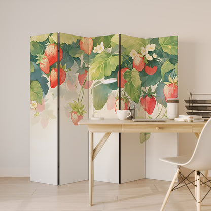 STRAWBERRY DREAMSCAPE - Divisorio decorativo per ambienti a 5 pannelli