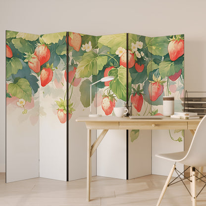 STRAWBERRY DREAMSCAPE - Divisorio decorativo per ambienti a 6 pannelli