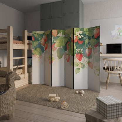 STRAWBERRY DREAMSCAPE - Divisorio decorativo per ambienti a 6 pannelli
