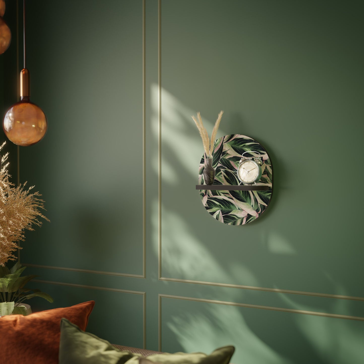 EERIE STROMANTHE Oval Art Shelf In Black Finish
