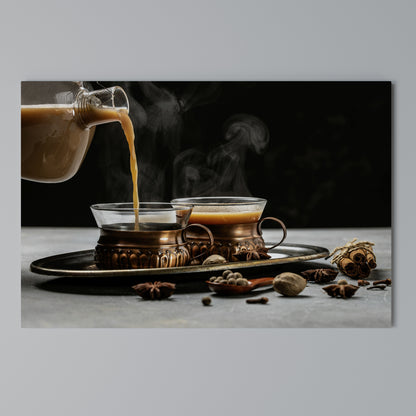 STEAMING SIPS OF SERENITY Stampa su tela orizzontale