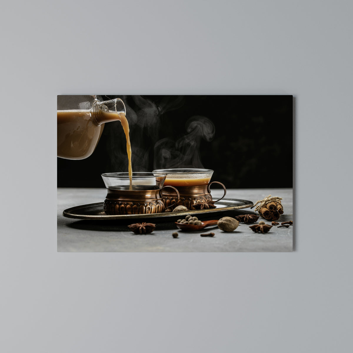 STEAMING SIPS OF SERENITY Stampa su tela orizzontale
