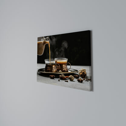 STEAMING SIPS OF SERENITY Stampa su tela orizzontale