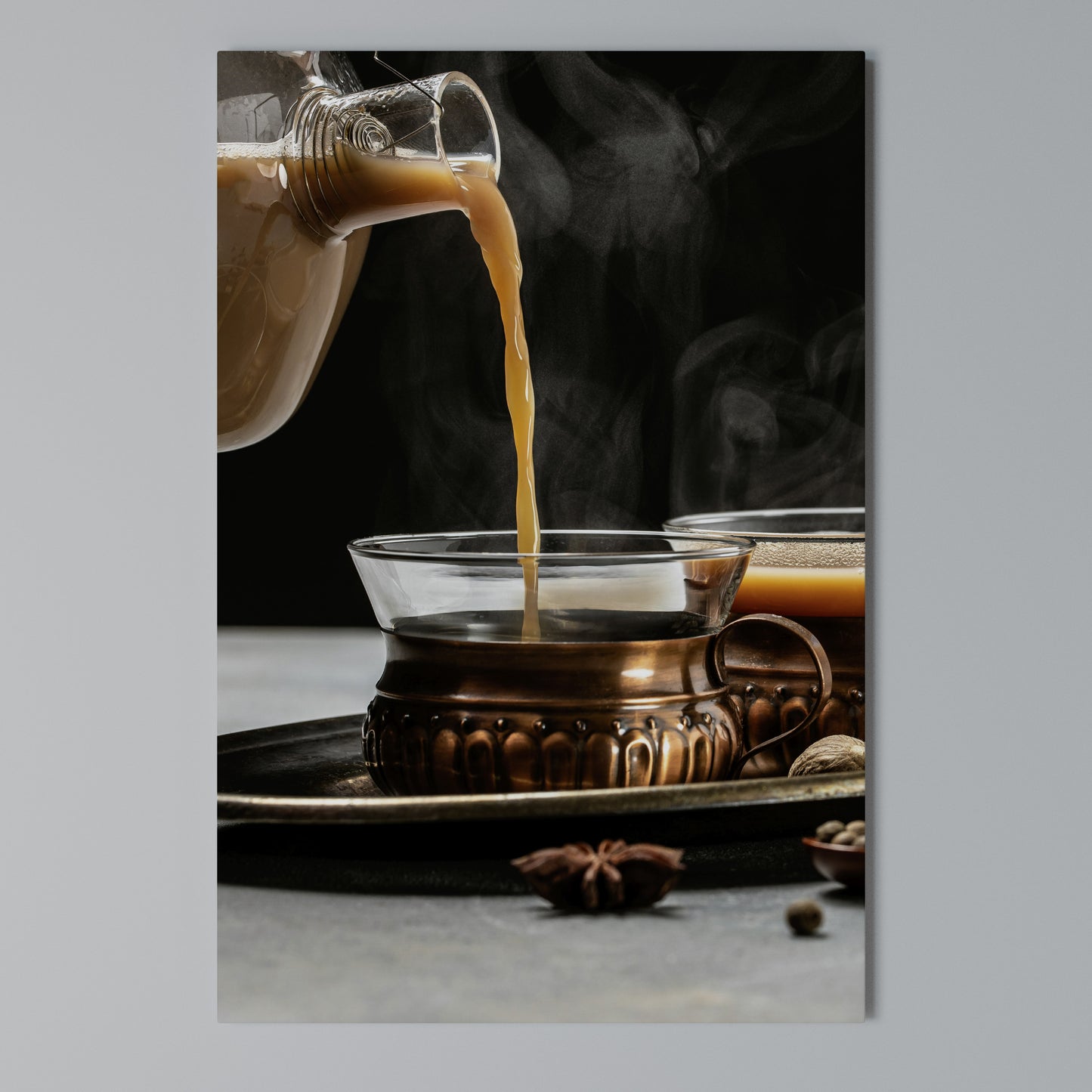 STEAMING SIPS OF SERENITY Stampa su Tela Verticale