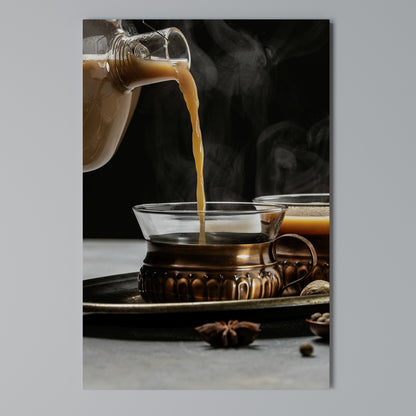 STEAMING SIPS OF SERENITY Stampa su Tela Verticale