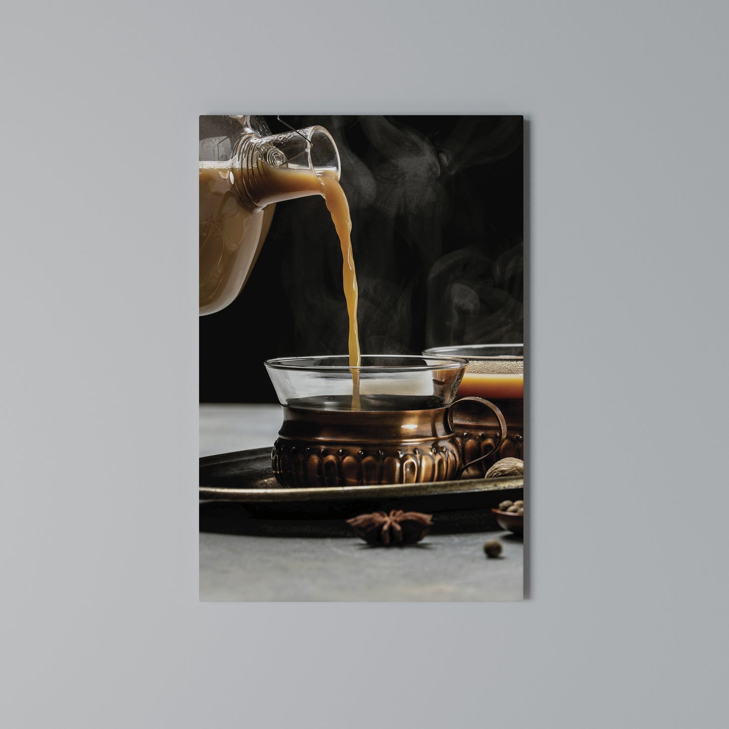 STEAMING SIPS OF SERENITY Stampa su Tela Verticale