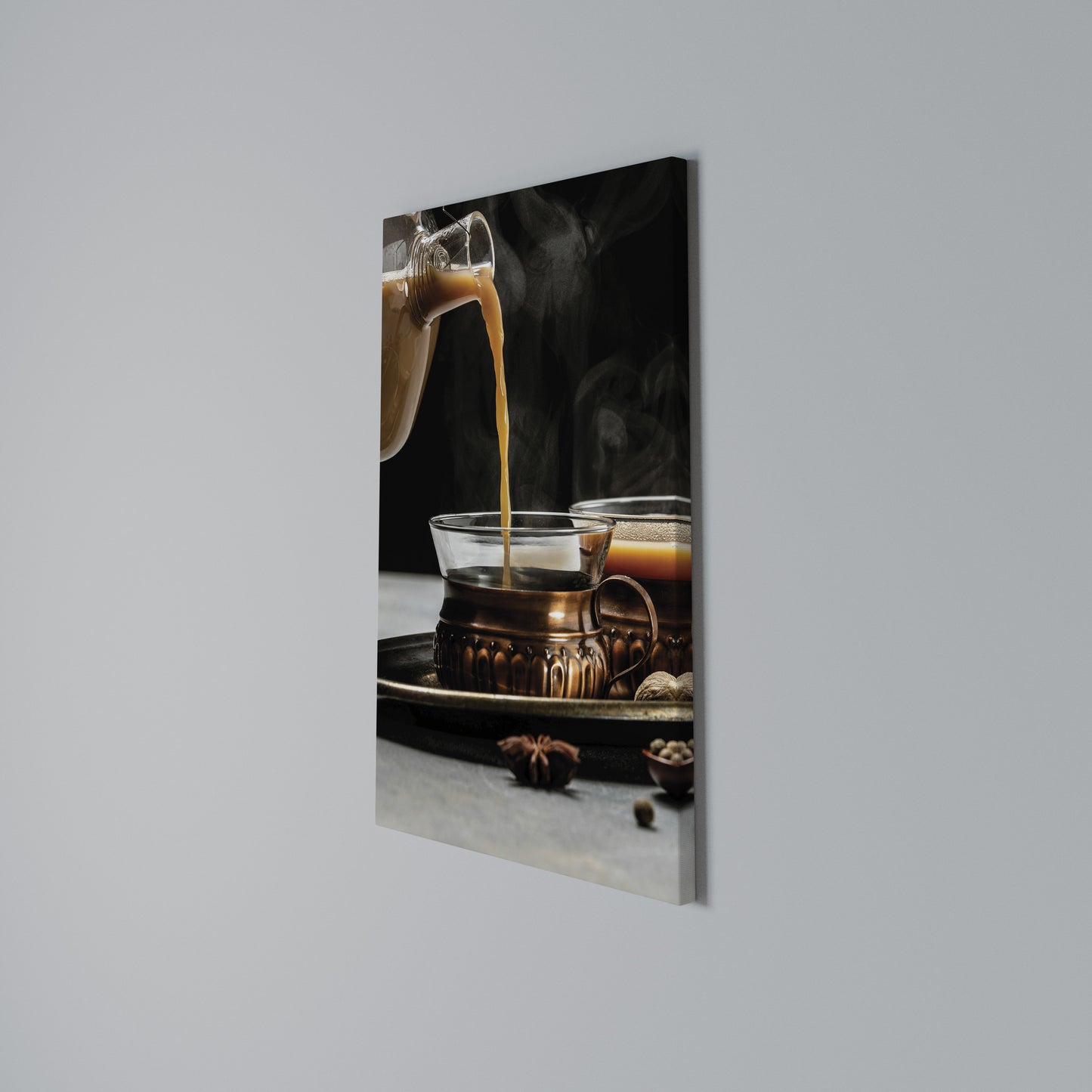 STEAMING SIPS OF SERENITY Stampa su Tela Verticale