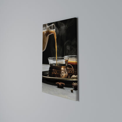 STEAMING SIPS OF SERENITY Stampa su Tela Verticale