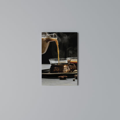 STEAMING SIPS OF SERENITY Stampa su Tela Verticale