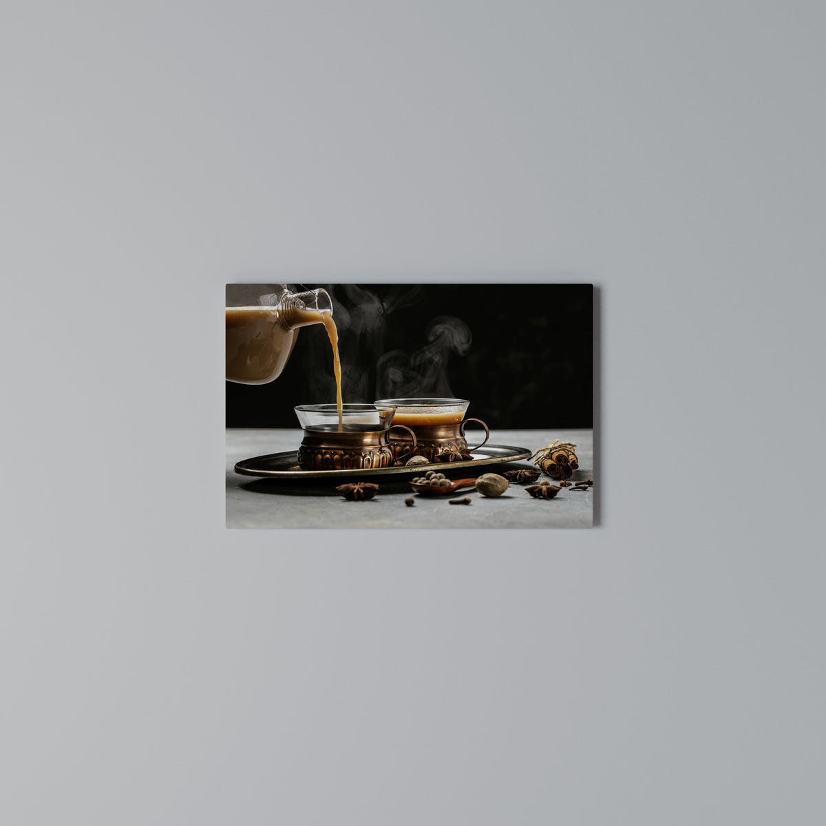 STEAMING SIPS OF SERENITY Stampa su tela orizzontale