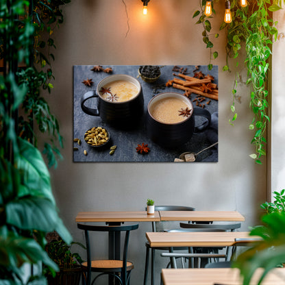 WARMTH IN A CUP Stampa su tela orizzontale