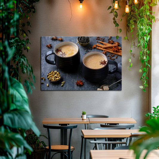 WARMTH IN A CUP Stampa su tela orizzontale