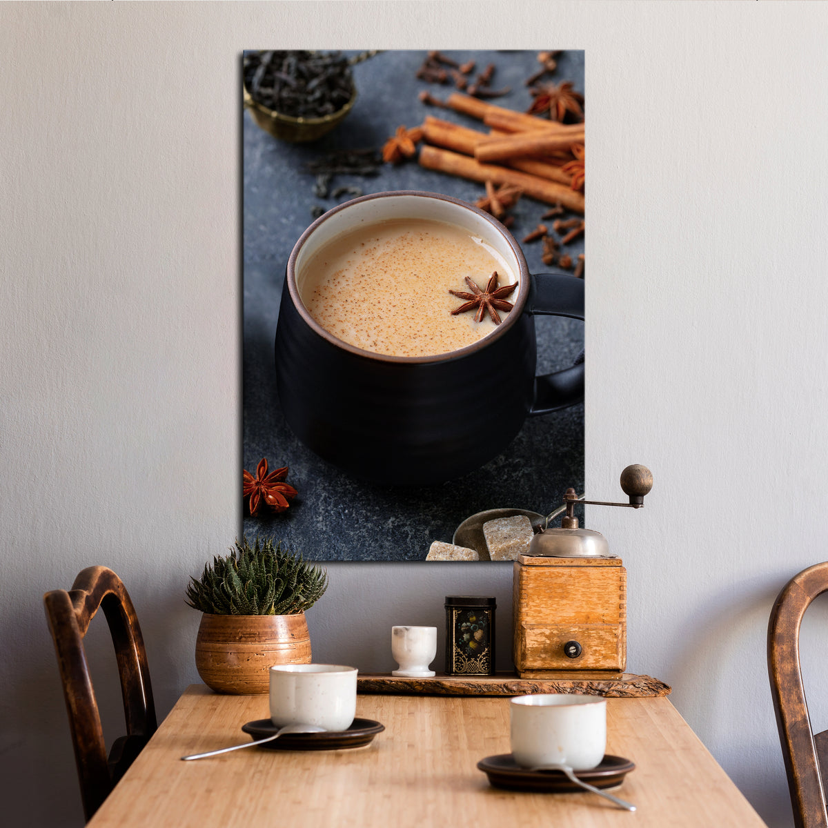 WARMTH IN A CUP Stampa su tela verticale