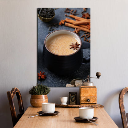 WARMTH IN A CUP Stampa su tela verticale