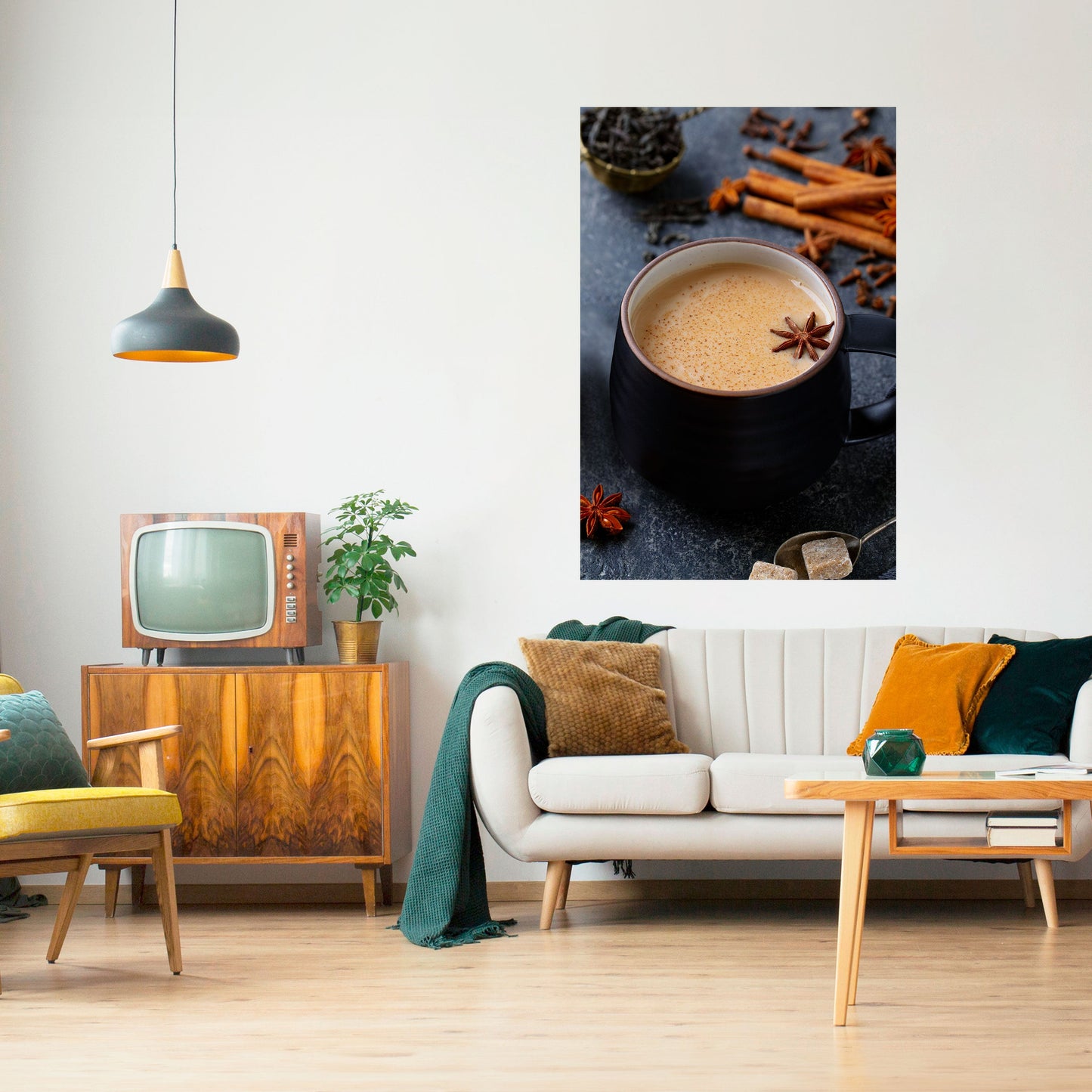 CALORE IN UNA TAZZA Poster verticale staccabile e attaccabile