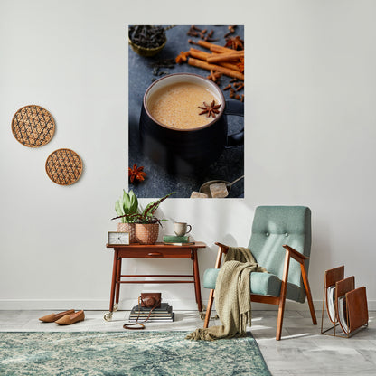 CALORE IN UNA TAZZA Poster verticale staccabile e attaccabile