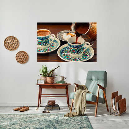 LA TRADIZIONE IN UNA TAZZA Poster orizzontale staccabile e attaccabile