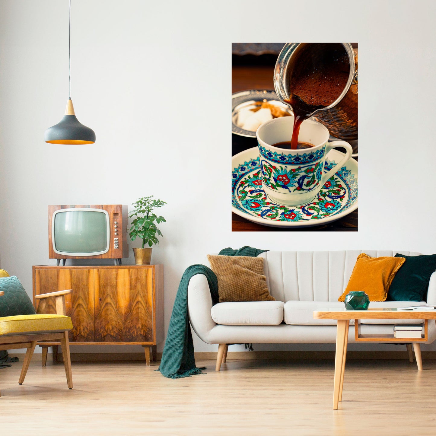 LA TRADIZIONE IN UNA TAZZA Poster verticale staccabile e attaccabile