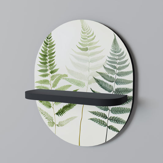 FERN MAJESTY Oval Art Shelf In Black Finish