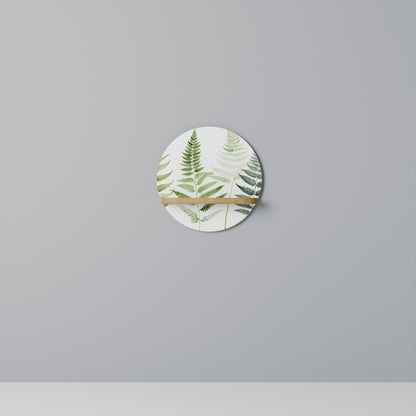 FERN MAJESTY Round Art Shelf In Oak Effect