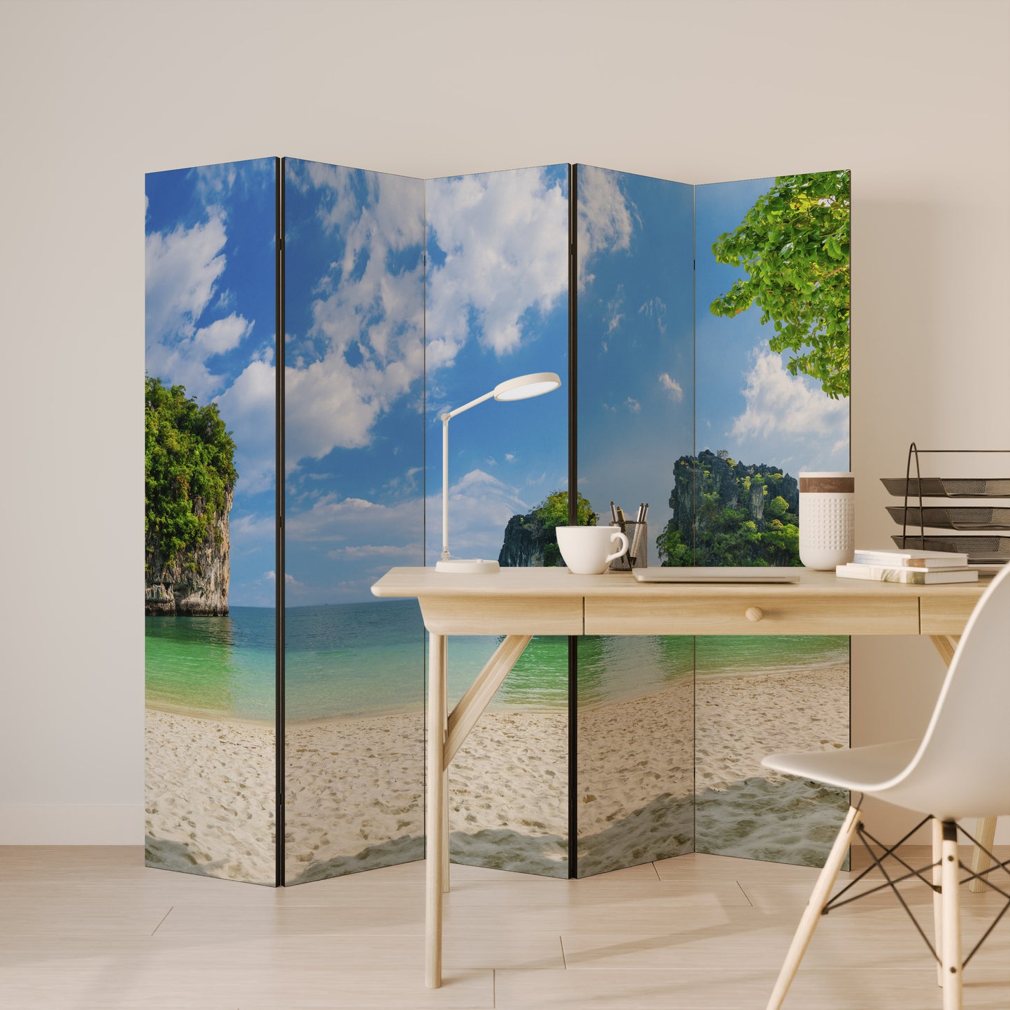 SUN-KISSED HAVEN - Divisorio decorativo per ambienti a 5 pannelli