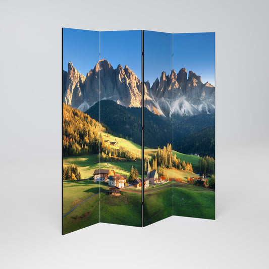 MOUNTAIN DREAMSCAPE - Divisorio decorativo per ambienti a 4 pannelli
