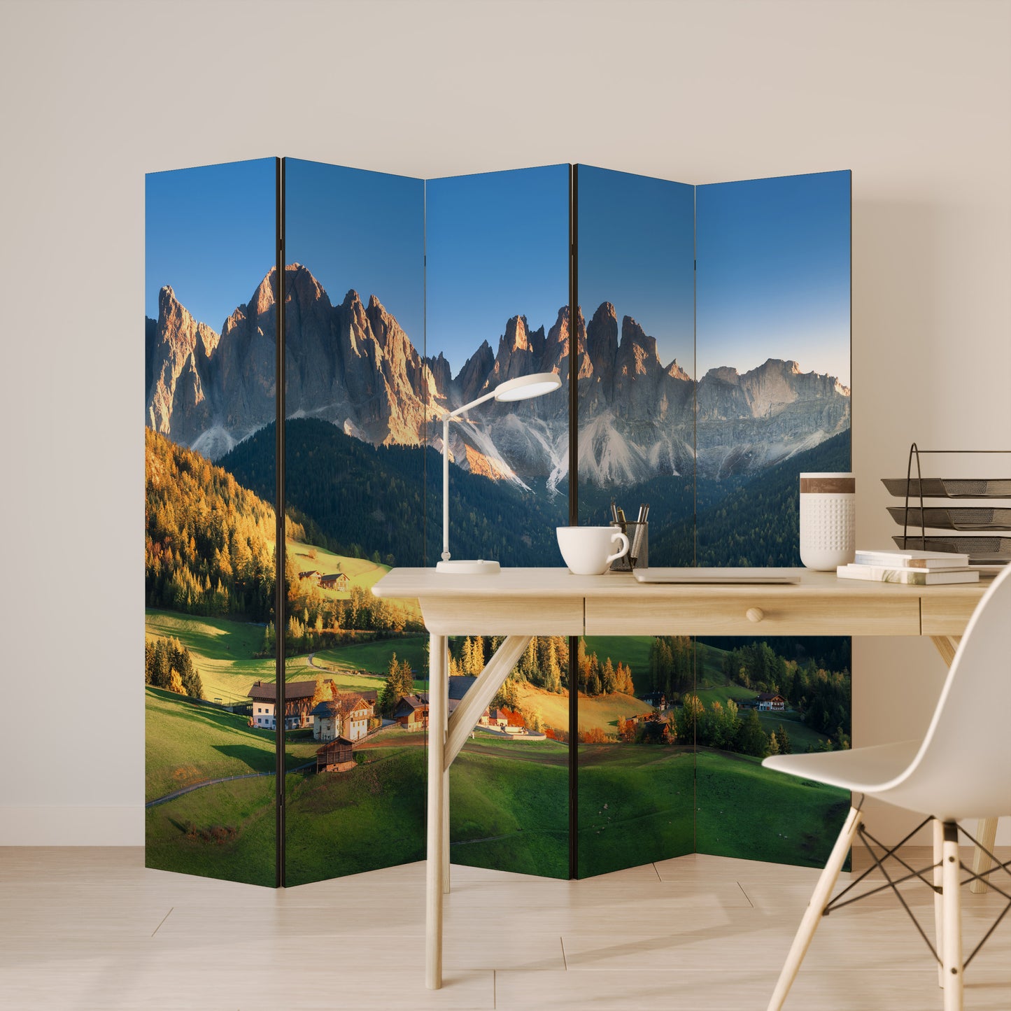 MOUNTAIN DREAMSCAPE - Divisorio decorativo per ambienti a 5 pannelli