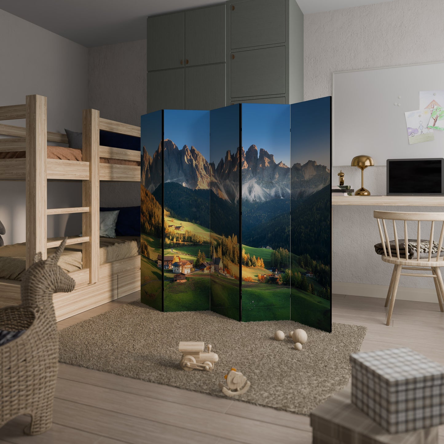 MOUNTAIN DREAMSCAPE - Divisorio decorativo per ambienti a 5 pannelli