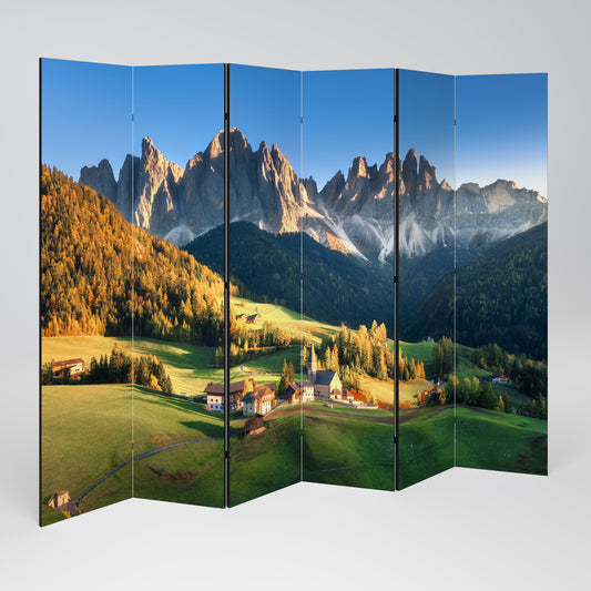 MOUNTAIN DREAMSCAPE - Divisorio decorativo per ambienti a 6 pannelli