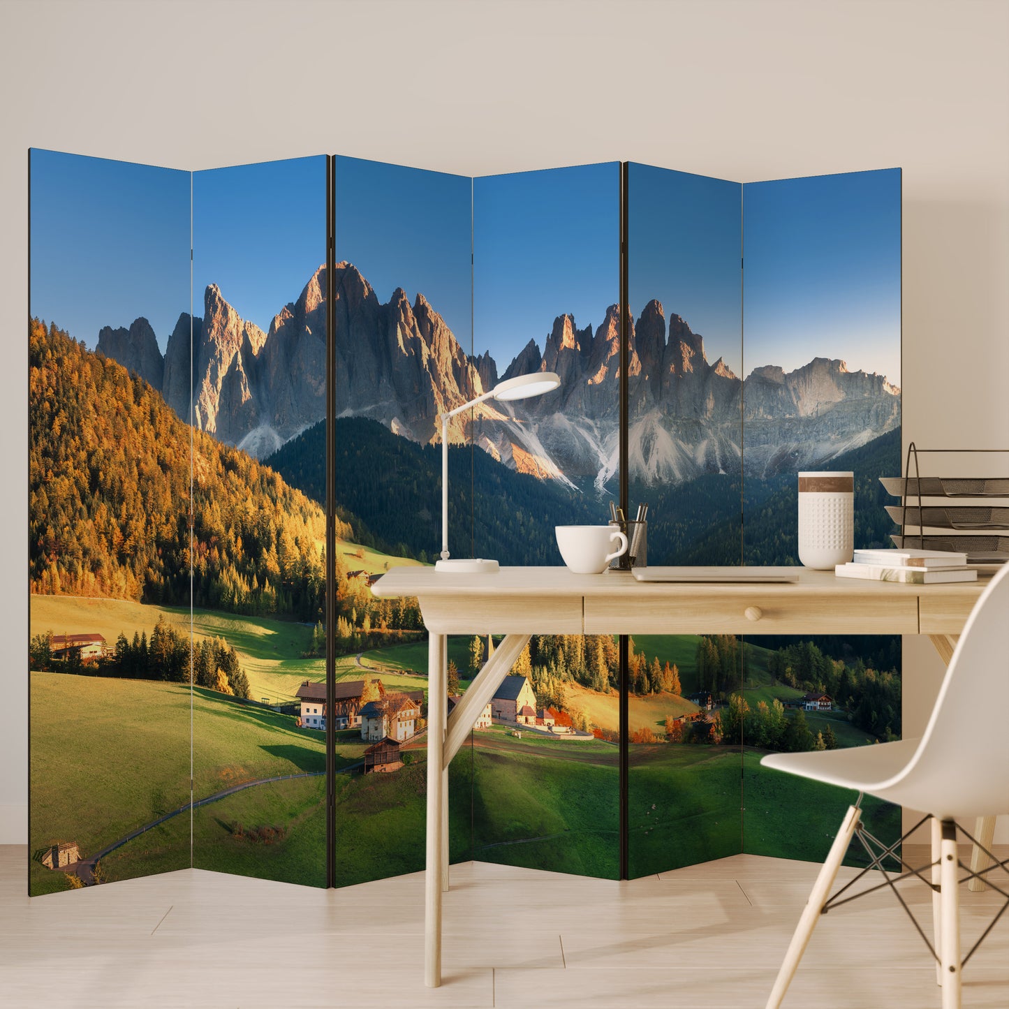 MOUNTAIN DREAMSCAPE - Divisorio decorativo per ambienti a 6 pannelli