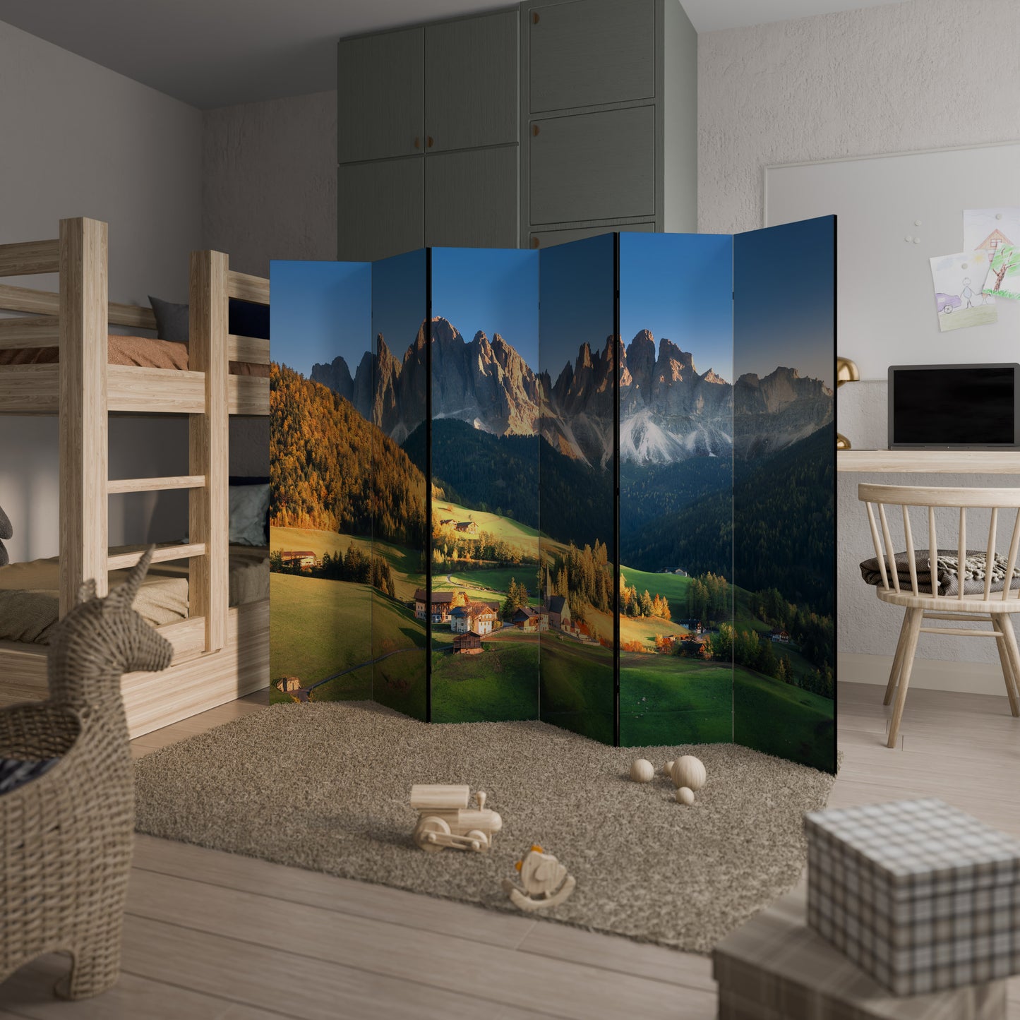 MOUNTAIN DREAMSCAPE - Divisorio decorativo per ambienti a 6 pannelli