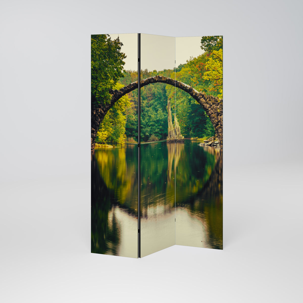 SERENE REFLECTIONS REALM Paravento Decorativo a 3 Pannelli