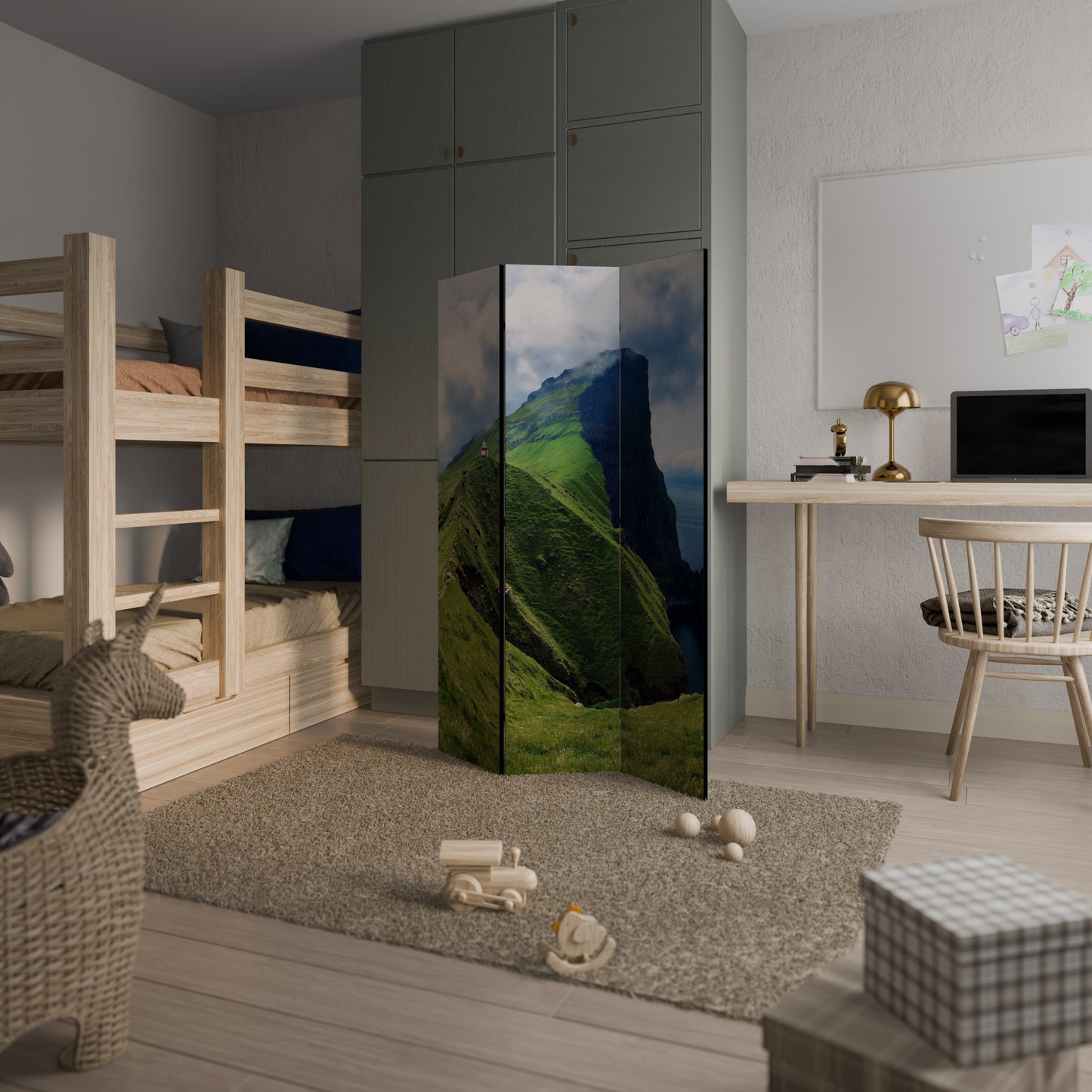 CLIFFS OF TRANQUILITY - Divisorio decorativo per ambienti a 3 pannelli