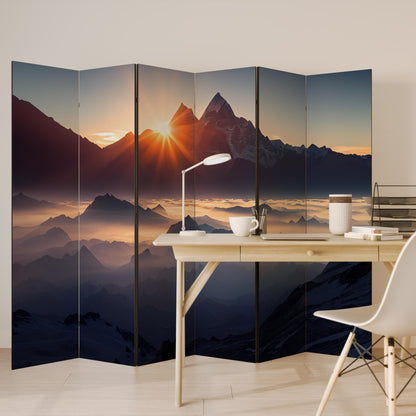 MOUNTAINS AT DAWN Divisorio decorativo per ambienti a 6 pannelli