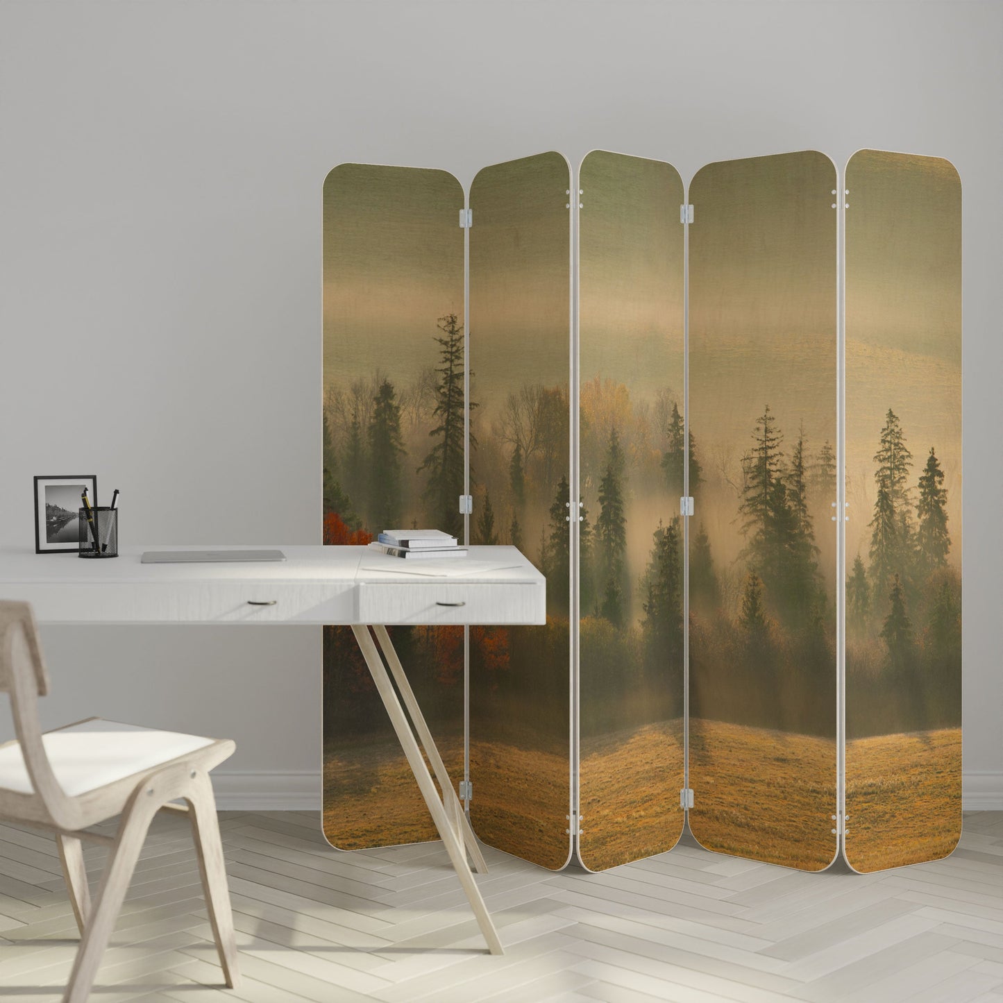 DIVISORE PER LOCALI IN COMPENSATO A 5 PANNELLI GILDING HOURS