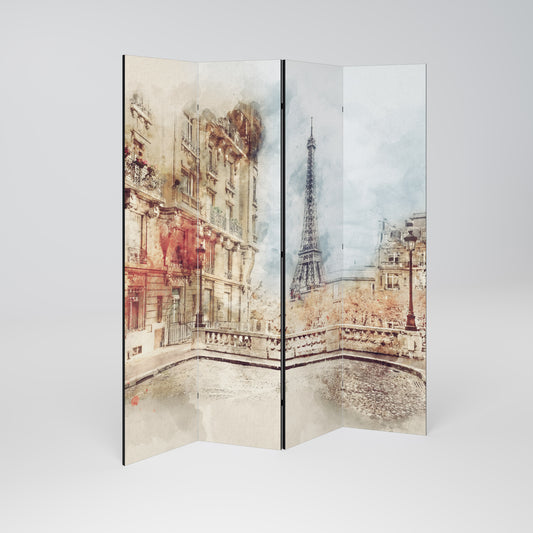 PARISIAN DAYDREAM Divisorio decorativo per ambienti a 4 pannelli