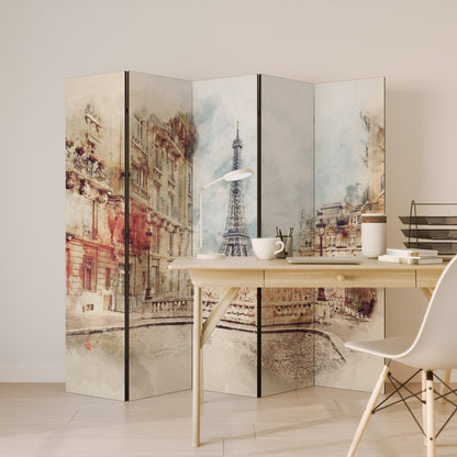PARISIAN DAYDREAM - Divisorio decorativo per ambienti a 5 pannelli