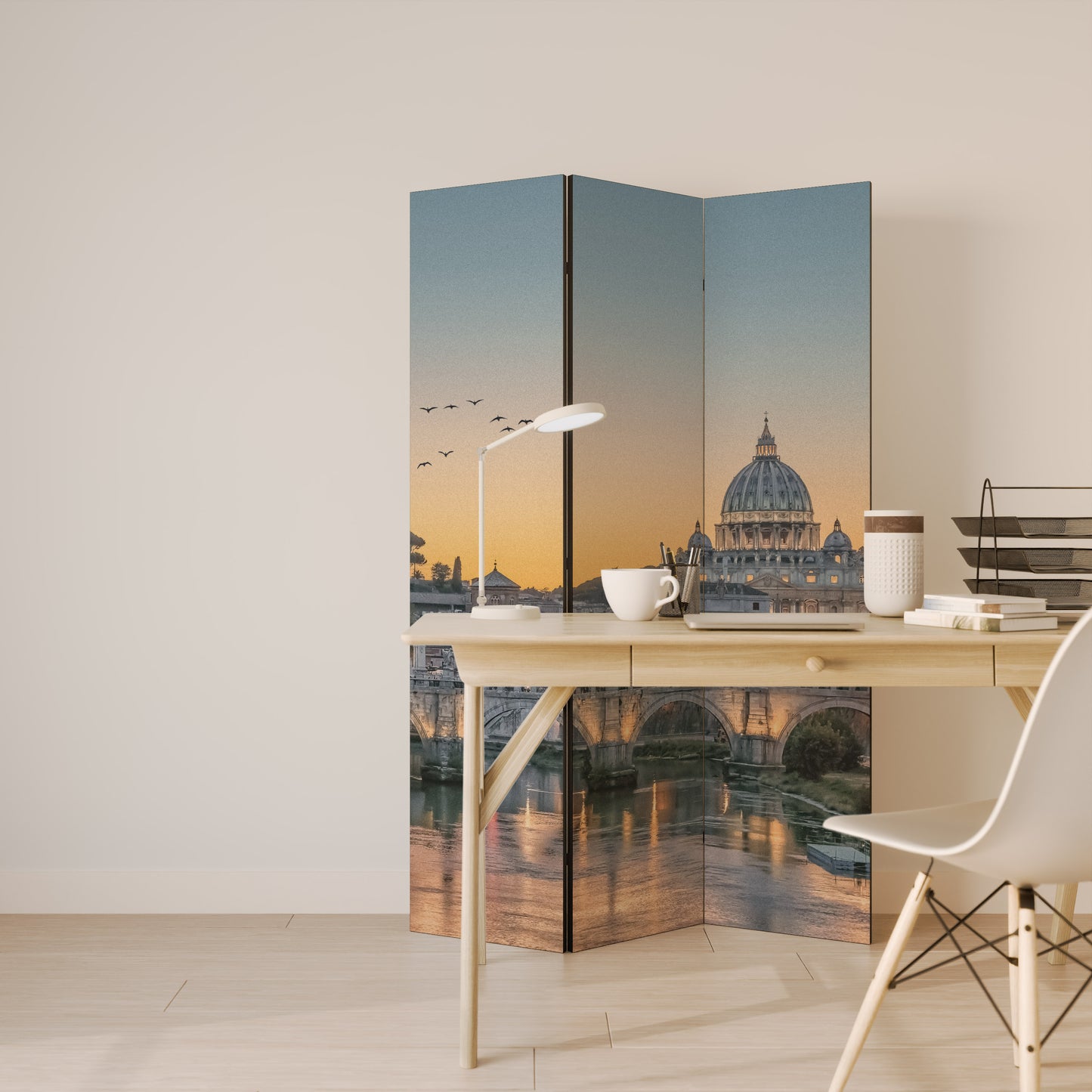 RIFLESSI DI ROMA Divisorio decorativo per ambienti a 3 pannelli