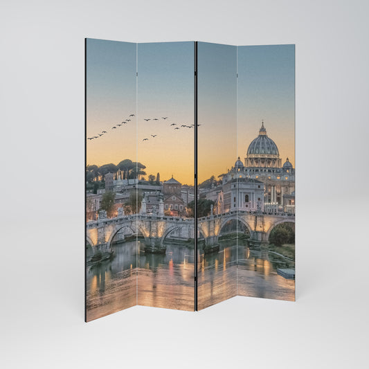 RIFLESSI DI ROMA Divisorio decorativo per ambienti a 4 pannelli