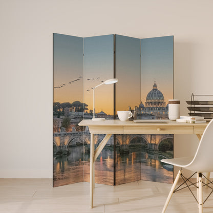 RIFLESSI DI ROMA Divisorio decorativo per ambienti a 4 pannelli