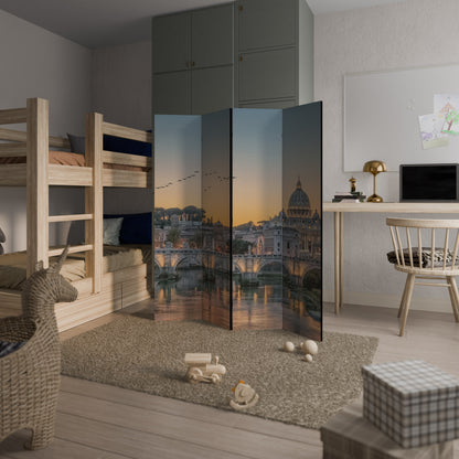 RIFLESSI DI ROMA Divisorio decorativo per ambienti a 4 pannelli