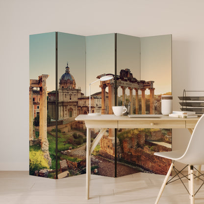 MERAVIGLIE DEL PASSATO Divisorio decorativo per ambienti a 5 pannelli