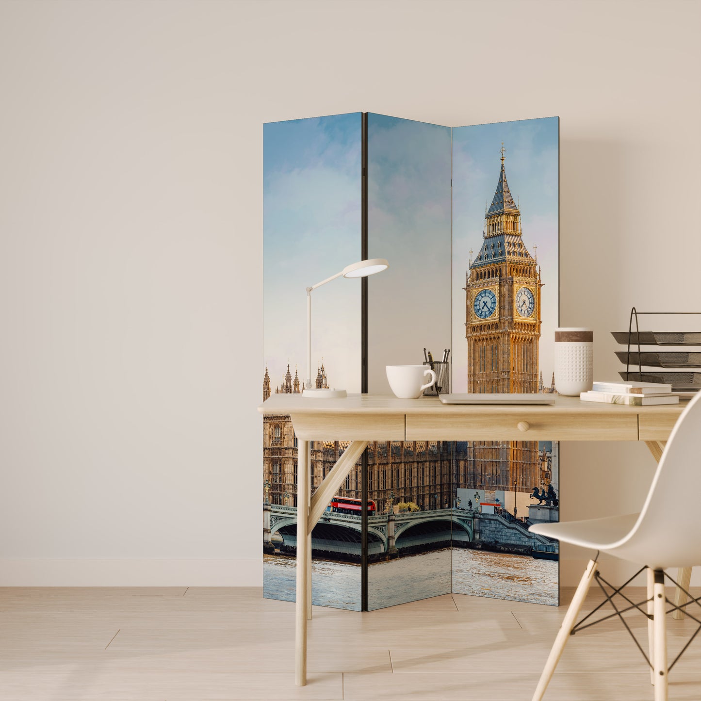 TIMELESS LONDON ELEGANCE Divisorio decorativo a 3 pannelli